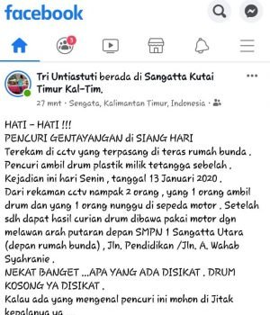 Warga Sangatta Harus Waspada ! - Pencuri Beraksi di Siang Hari