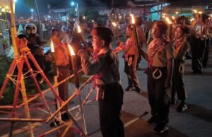 Diikuti Sekitar 55 Regu Pramuka, Pawai Obor di Sangatta Semarak