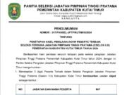 Pansel Umumkan Tiga Besar Nama, Rekomendasi Isi 8 JPTP Kutim